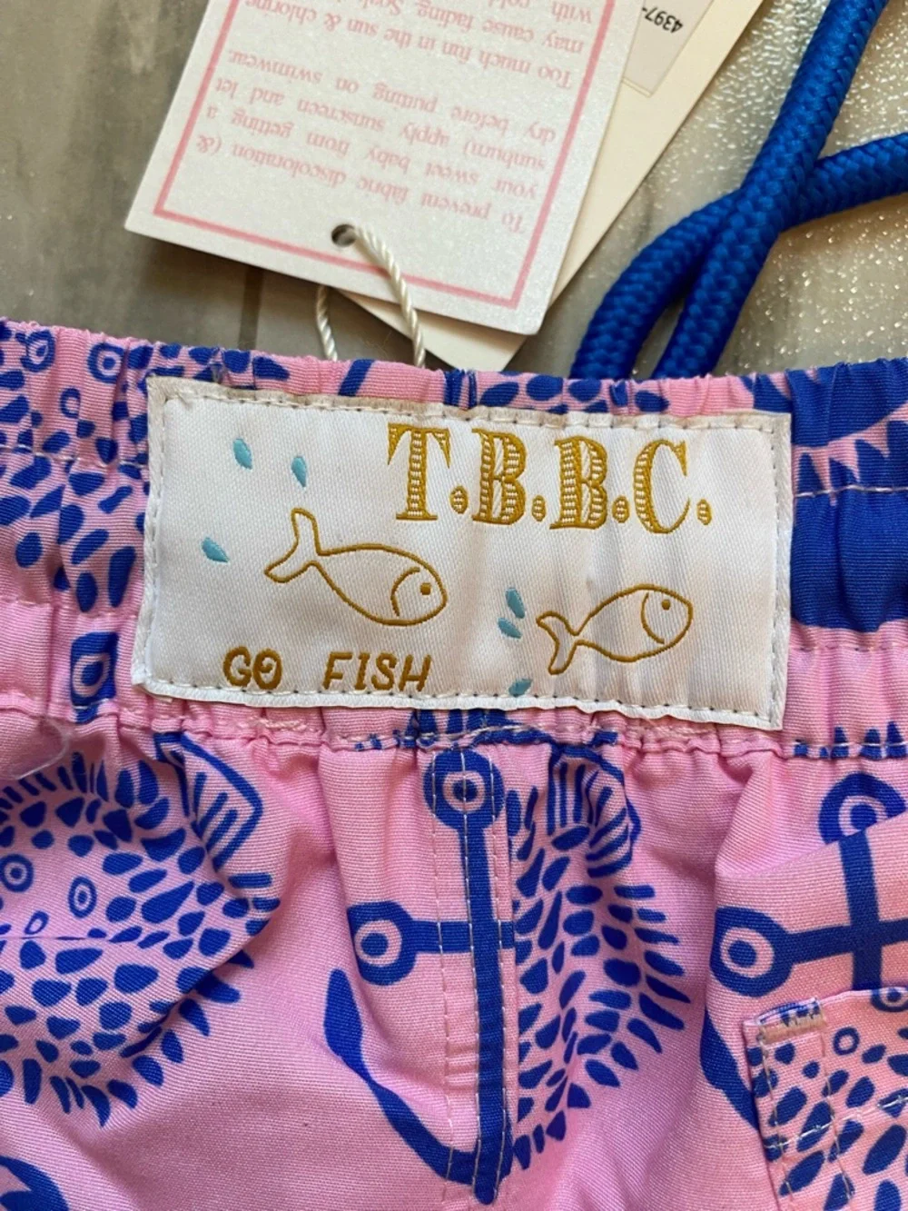 NWT The Beaufort Bonnet Company Coastal Tortola Print Swim Trunks Boys 0-6M